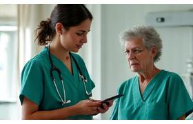 Doctor and patient discussing health