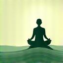 Icon representing stress management, perhaps a calm, flowing water ripple or a person meditating in a serene setting.
