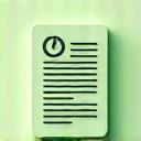 Minimalist icon of an eye looking at a document, symbolizing data access and transparency.