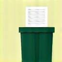 Minimalist icon of a trash can with a document, symbolizing data deletion and account closure.